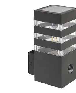 Svietidlá Rabalux 77025- Vonkajšie nástenné svietidlo so senzorom ANKARA 1xE27/12W/230V IP44 77025