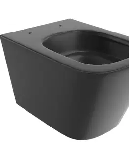 Záchody MEXEN - Teo Závesná WC misa Rimless Tornado, čierna mat 3385XX85T