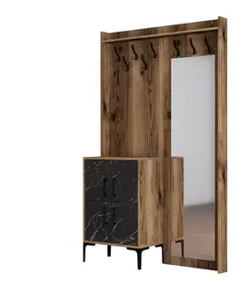 Predsieňové steny Predsieňová stena Berlin BC - Walnut, Black Marble