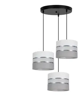 Svietidlá  Luster na lanku CORAL 3xE27/60W/230V biela/šedá 0710
