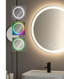 Kúpeľňové zrkadlá BRILAGI- LED RGBW stmievateľné vyhrievané zrkadlo s podsvietením AVA PRO LED/18W/230V pr. 60 cm IP44 FG-GM1109-18W-RGB