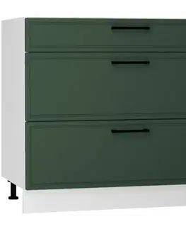 Kuchynské skrinky stojace Kuchynská skrinka Emily D90PC S/3 zelená mat