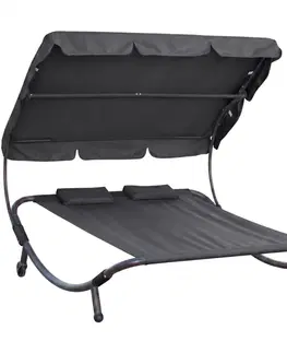 Záhradný nábytok Relaxačné lehátko pre 2 osoby Craftfield Bahama,čierne