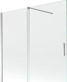Sprchové dvere MEXEN/S - Velar Dvojkrídlová posuvná vaňová zástena 160 x 150, transparent, chróm 896-160-000-01-01