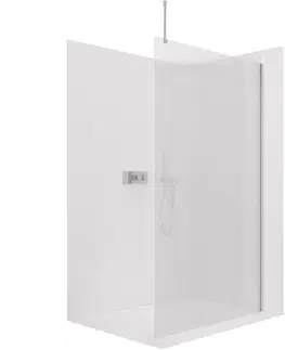 Sprchovacie kúty CERANO - Sprchová zástěna Walk-in Onyx Top Round L/P - 8 mm - kulatá vzpěra - chrom, rýhované sklo - 160x200  CER-8050BD1587