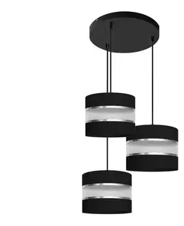 Svietidlá  Luster na lanku HELEN 3xE27/15W/230V čierna W-KD 0801/3 BK+SL+MAT