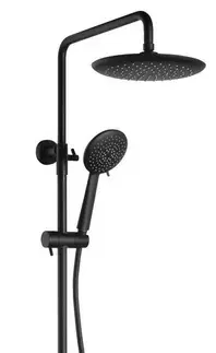 Sprchy a sprchové panely SAPHO - SOLARIS sprchový stĺp s termostatickou batériou, čierna/zlato mat WD139G