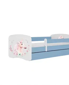 Postele pre dievčatá Detská Posteľ. Babydreams+Sz+M modrá 80x180 Kôň