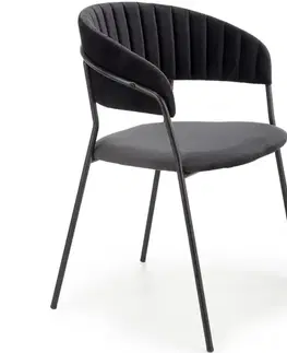 Čalúnené stoličky Stolička K426 Velvet/Kov čierna