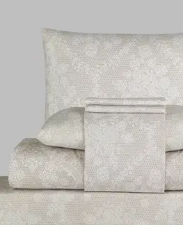 Obliečky Obliečky bavlnené Ornament exclusive béžový TiaHome - 1x Vankúš 90x70cm, 1x Paplón 140x200cm