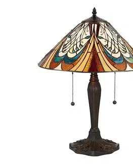 Lampy Endon Stolná lampa Tiffany HECTOR 2xE27/60W/230V, priemer 40 cm 64163