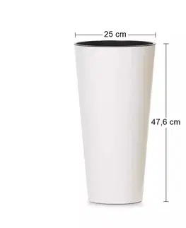 Kvetináče a truhlíky NABBI DTUS250S plastový kvetináč 25 cm biela