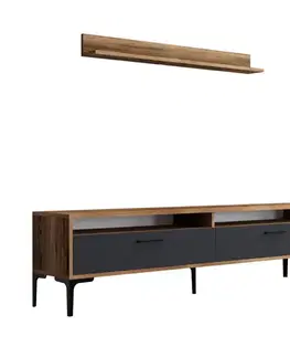 Obývacie steny TV skrinka / Obývacia stena Istanbul - Walnut, Anthracite