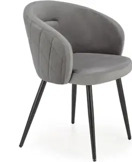 Čalúnené stoličky Stolička K430 Velvet/Kov Šedá