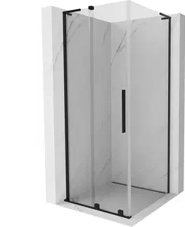 Sprchovacie kúty MEXEN/S - Velar L sprchovací kút, posuvné dvere 110 x 110, transparent, čierna 871-110-110-03-70