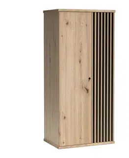 Šatníkové skrine KONDELA Koli C-1 dvojdverová šatníková skriňa dub artisan / čierna