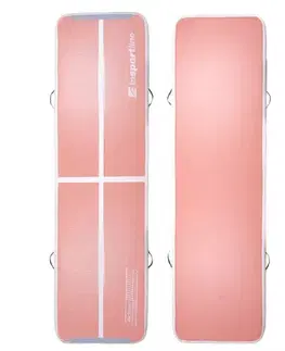 Žinenky Airtrack inSPORTline Airstunt 400x100x10 cm korálová ružová s ručnou pumpou