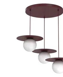 Svietidlá  Závesný luster FLAT 3xE27/15W/230V bordový 9561A