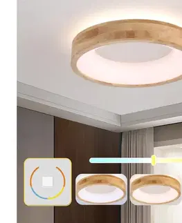 Svietidlá BRILAGI-LED Drevené stropné svietidlo FALCON WOOD LED/30W/230V 3000/4000/6000K 45 cm BRI536