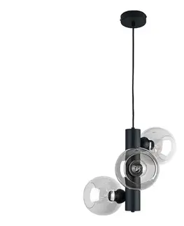 Svietidlá Keter Lighting Luster na lanku TUBE 3xE27/60W/230V čierna/číra 1936
