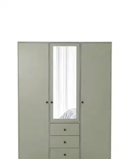 Šatníkové skrine SIERA D3 LUX, satníková skrina, eukalyptus, so zrkadlom