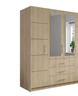 Šatníkové skrine INDI D4 šatníková skriňa, dub sonoma