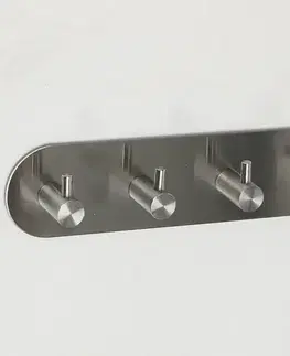 Vešiaky a háčiky na stenu Vešiak kovový 4-háčik strieborný BHK0088A-A