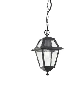 Vonkajšie závesné svietidlá Klasická vonkajšia závesná lampa čierna IP44 - Berta