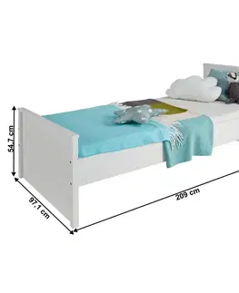 Postele KONDELA Olje 90 posteľový rám biela