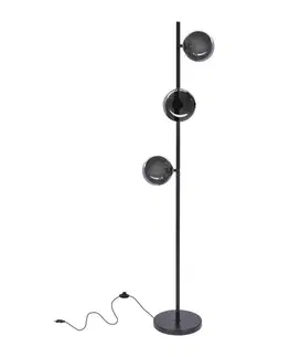 Stojacie lampy Stojaca lampa Kama čierna+zlatá 3x28W G9 grafitové tienidlo