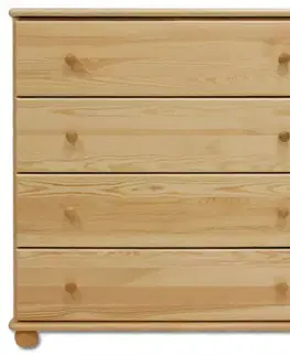 Komody do spálne Komoda z Borovice KD119 surová