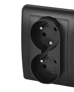 Predlžovacie káble  Dvojitá zásuvka domová 250V/16A antracit A6001.3