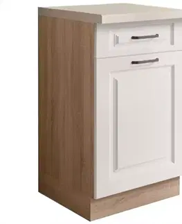 Kuchynské skrinky stojace Kuchynská skrinka Smart 3D Sonoma/biely Mat