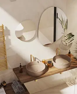 Umývadlá Umývadlo na dosku SAT Infinitio 39x39 cm hnedá mat bez otvoru pre batériu SATINF3939LBRM SATINF3939LBRM