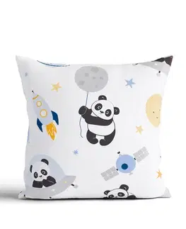 Dekoračné obliečky MKLozkoviny.sk Bavlnená obliečka na vankúšik Renforcé 40 × 40 cm – Vesmírna panda-  -