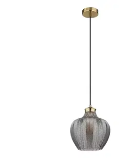 Svietidlá Globo 15898H1 - Závesné svietidlo na lanku JESSICA 1xE27/60W/230V priemer 22 cm dymové 15898H1