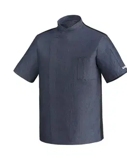 Pánske košele EGOCHEF Kuchársky rondon EGOchef OTTAVIO cool vent JEANS (polybavlna) - krátky rukáv S