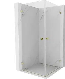 Sprchovacie kúty MEXEN/S - Lunar-B Duo sprchovací kút dvere krídlové 95 x 95, transparent, zlato 832-095L-095P-50-00