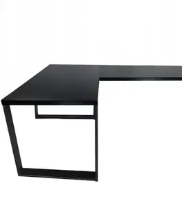 Kancelárske rohové stoly Písací Stôl Roh. Loft Low Čierna 240x160x3,6 Model 0