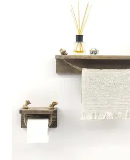 Svietidlá  Držiak toaletného papiera 10,5x17 cm + nástenná polička 10x50 cm smrek 792EVL2833