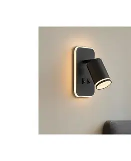 Svietidlá  LED Nástenné bodové svietidlo PIPE 1xGU10/10W/230V + LED/6W čierne ML2081
