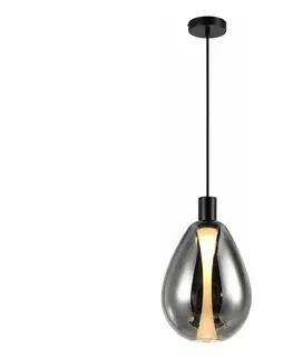 Svietidlá  Závesný luster DENSO na lanku 1xG9/5W/230V, priemer 20 cm, čierny chróm 31-51363