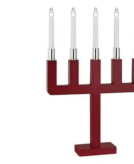 Vianočné dekorácie Markslöjd 704220 - Vianočný svietnik SUNDSTOORP 5xE10/3W/230V červená 704220
