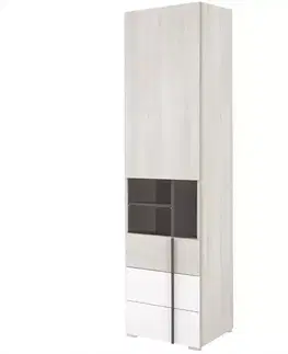Vitríny a regály do obývačky Regál Remo RM3 dub wilton/biela/antracit