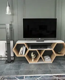 TV stolíky TV stolík Bal - White, Sonomo