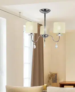 Svietidlá Chrómová stropná lampa 3x40W luster + kryštály Estera