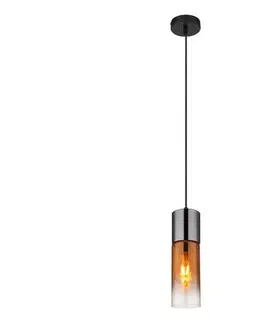 Svietidlá Globo 21000HG - Luster na lanku ANNIKA 1xE27/25W/230V pr. 10,5 cm čierna/medená 21000HG