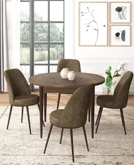 Jedálenské sety Dining Table & Chairs Set (5 Pieces) Tor - Baroque, Brown