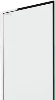 Sprchové dvere MEXEN/S - Next L vaňová zástena FIX 70 x 150, čierna vzor, biela 895-070-000-03-70-20