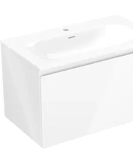 Kúpeľňový nábytok MEXEN/S - Orio kúpeľňová skrinka 80 cm s umývadlom Vela, 1 šuplík, biela lesk 91A10-08047-1-BF00-W23M00